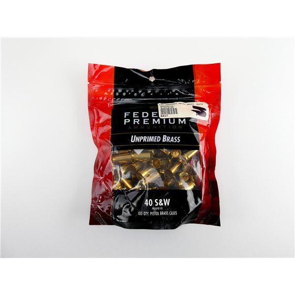 NEW NON-PRIMED FEDERAL PREMIUM .40 SMITH & WESSON BRASS CASES LOT