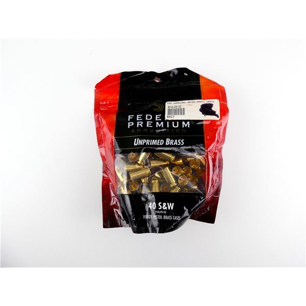 NEW NON-PRIMED FEDERAL PREMIUM .40 SMITH & WESSON BRASS CASES LOT