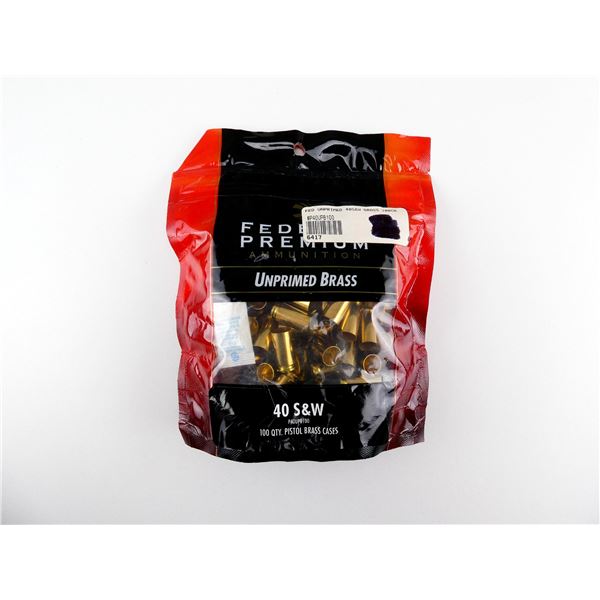 NEW NON-PRIMED FEDERAL PREMIUM .40 SMITH & WESSON BRASS CASES LOT