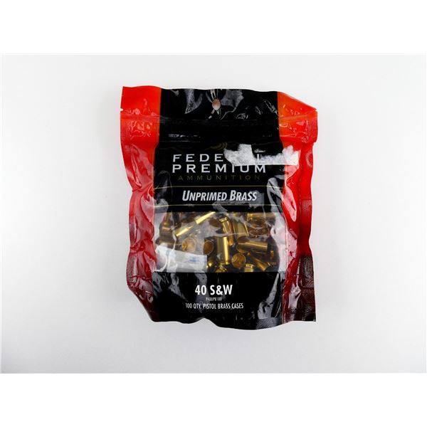 NEW NON-PRIMED FEDERAL PREMIUM .40 SMITH & WESSON BRASS CASES LOT