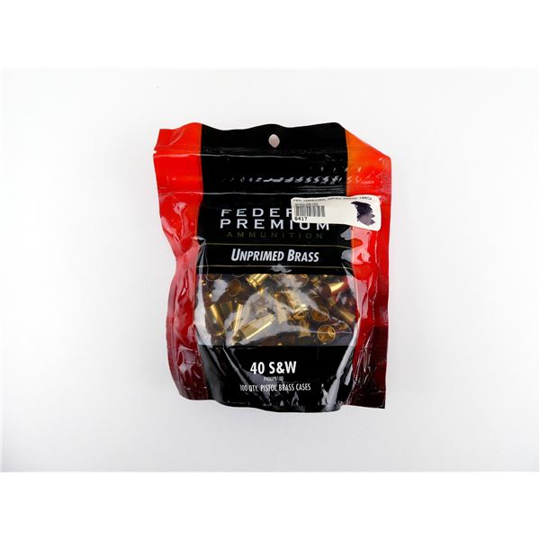 NEW NON-PRIMED FEDERAL PREMIUM .40 SMITH & WESSON BRASS CASES LOT