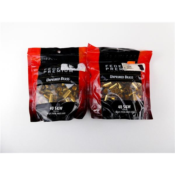 NEW NON-PRIMED FEDERAL PREMIUM .40 SMITH & WESSON BRASS CASES LOT