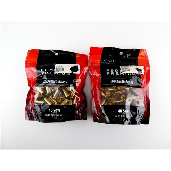 NEW NON-PRIMED FEDERAL PREMIUM .40 SMITH & WESSON BRASS CASES LOT