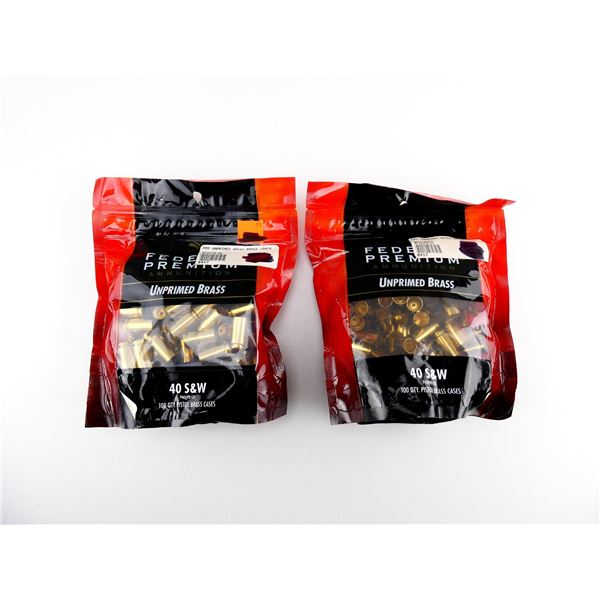 NEW NON-PRIMED FEDERAL PREMIUM .40 SMITH & WESSON BRASS CASES LOT