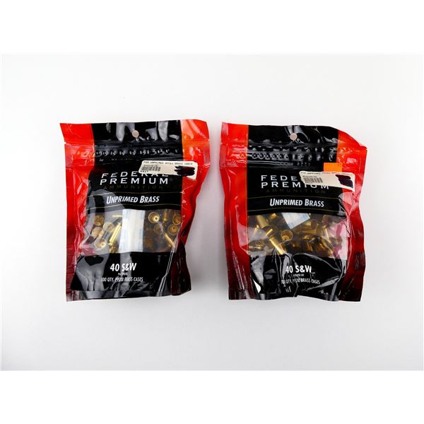 NEW NON-PRIMED FEDERAL PREMIUM .40 SMITH & WESSON BRASS CASES LOT