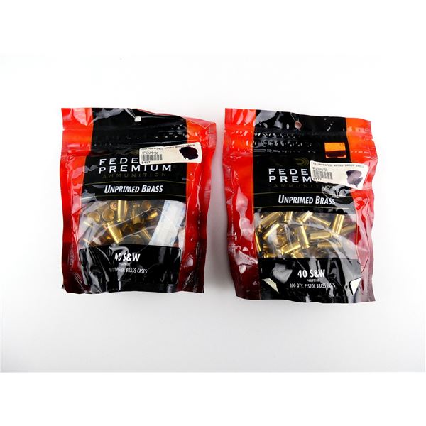 NEW NON-PRIMED FEDERAL PREMIUM .40 SMITH & WESSON BRASS CASES LOT