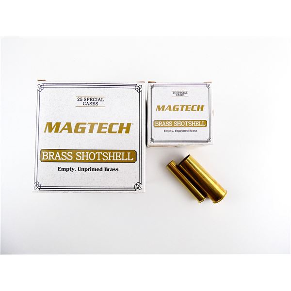 NEW NON-PRIMED MAGTECH .410 (36) GAUGE 2 1/2" AND 12 GAUGE 2 1/2" BRASS SHOT SHELL HULLS LOT