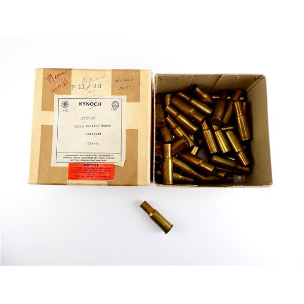 NEW NON-PRIMED KYNOCH .577-450 SOLID MARTINI-HENRY UNCAPPED BRASS CASES LOT