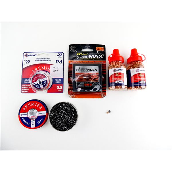 ASSORTED .177 AND .22 CALIBER PELLETS AND BB'S LOT