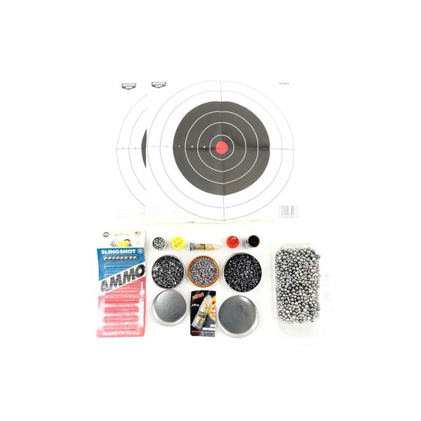 ASSORTED .177 CALIBER PELLETS / BB'S AND SLING SHOT AMMO LOT