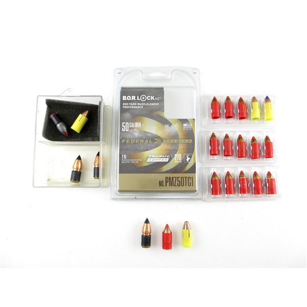 ASSORTED .50 CALIBER MUZZLELOADING BULLETS LOT