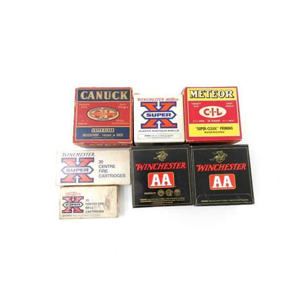 COLLECTIBLE ASSORTED EMPTY AMMO BOXES LOT