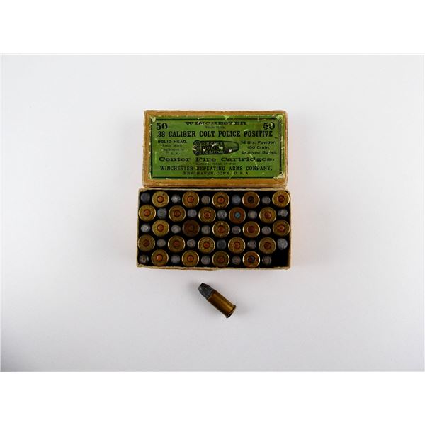 COLLECTIBLE WINCHESTER .38 COLT CF POLICE POSITIVE AMMO LOT