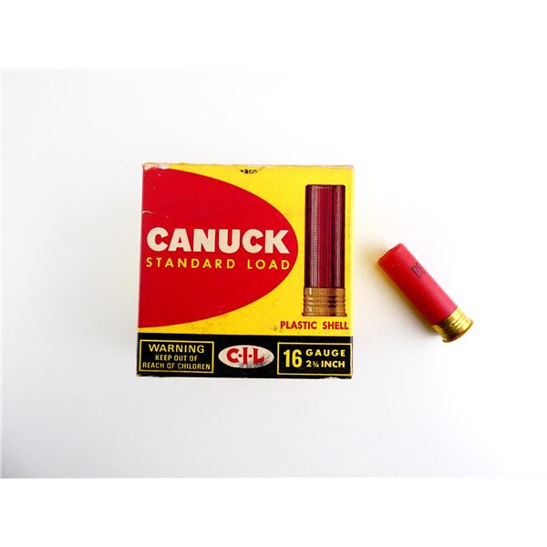 COLLECTIBLE CIL CANUCK 16 GAUGE 2 3/4" SHOT SHELL AMMO LOT