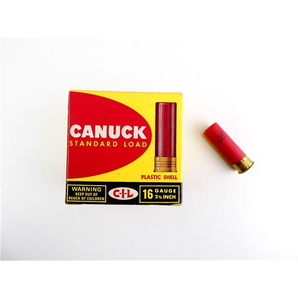 COLLECTIBLE CIL CANUCK 16 GAUGE 2 3/4" SHOT SHELL AMMO LOT