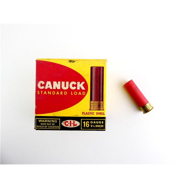 COLLECTIBLE CIL CANUCK 16 GAUGE 2 3/4" SHOT SHELL AMMO LOT