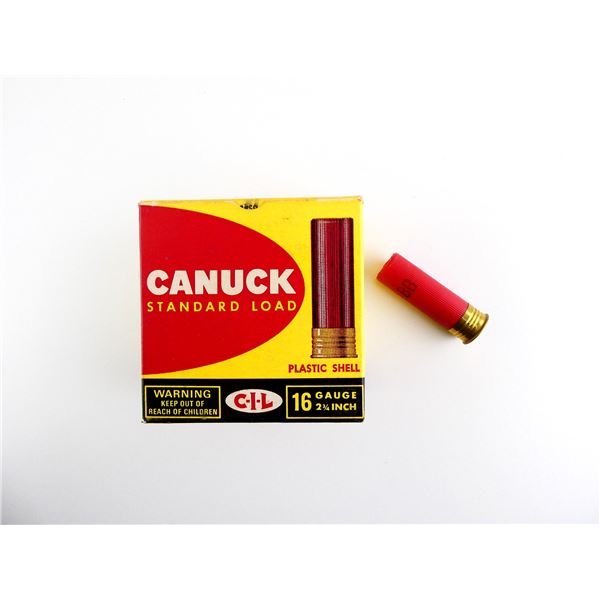 COLLECTIBLE CIL CANUCK 16 GAUGE 2 3/4" SHOT SHELL AMMO LOT