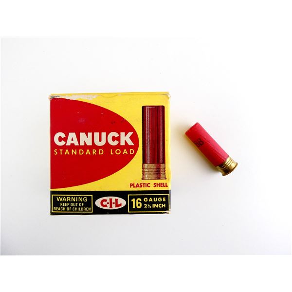 COLLECTIBLE CIL CANUCK 16 GAUGE 2 3/4" SHOT SHELL AMMO LOT