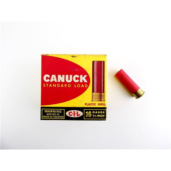 COLLECTIBLE CIL CANUCK 16 GAUGE 2 3/4" SHOT SHELL AMMO LOT