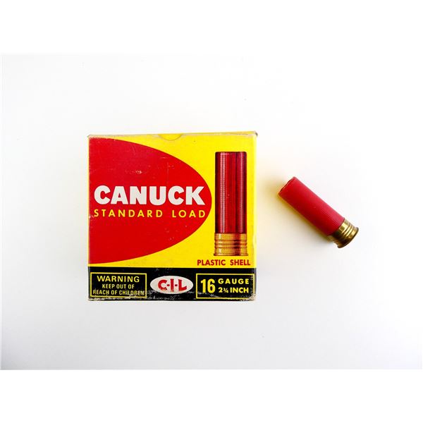 COLLECTIBLE CIL CANUCK 16 GAUGE 2 3/4" SHOT SHELL AMMO LOT
