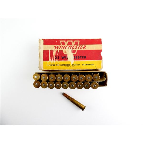 COLLECTIBLE WINCHESTER .33 WIN AMMO LOT