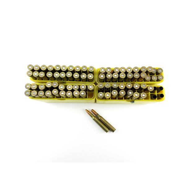 RELOADED ASSORTED .30-06 SPRG AMMO AND NON-PRIMED BRASS CASES LOT