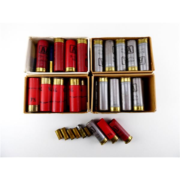 RELOADED ASSORTED 12 GAUGE 2 3/4" SHOT SHELL AND .44 REM MAG PRIMED AND NON-PRIMED BRASS CASES LOT