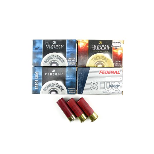 ASSORTED FEDERAL 12 GAUGE 2 3/4' SHOT SHELL AMMO LOT