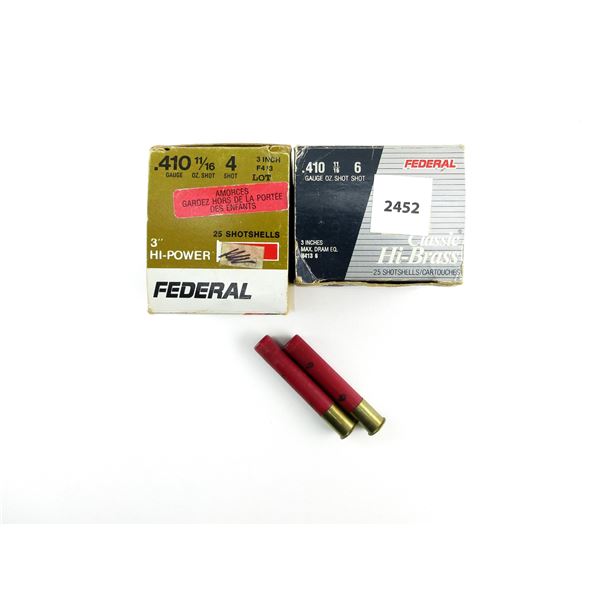 ASSORTED FEDERAL .410 GAUGE 3" SHOT SHELL AMMO LOT