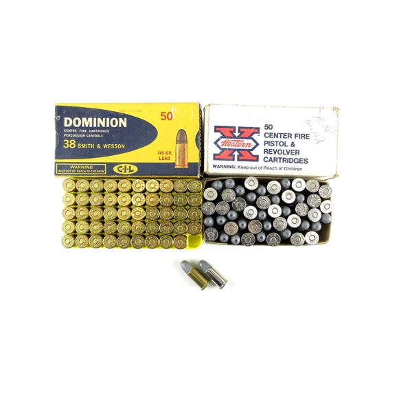 ASSORTED DOMINION AND WESTERN .38 SMITH & WESSON AMMO LOT
