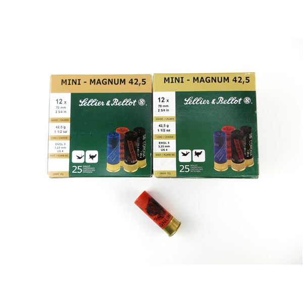 SELLIER & BELLOT 12 GAUGE 2 3/4"" MAGNUM SHOT SHELL AMMO LOT