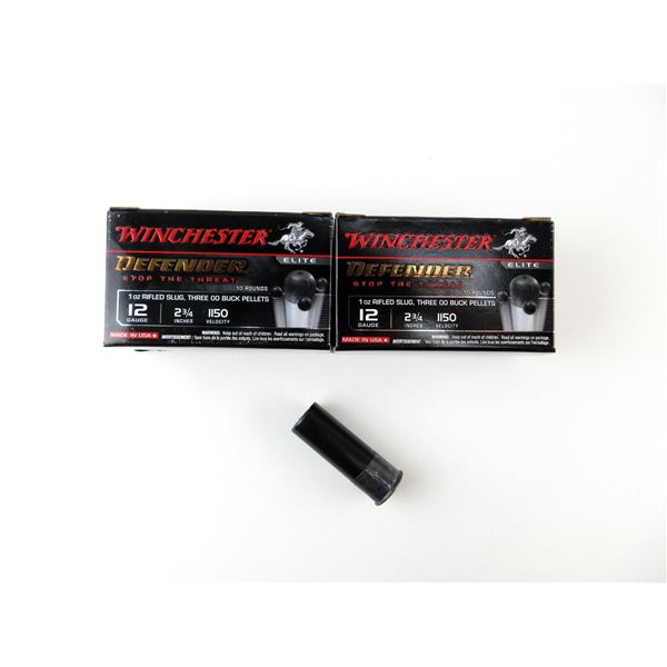 WINCHESTER DEFENDER 12 GAUGE 2 3/4" SHOT SHELL AMMO LOT