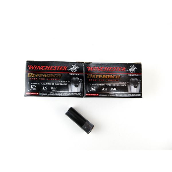 WINCHESTER DEFENDER 12 GAUGE 2 3/4" SHOT SHELL AMMO LOT