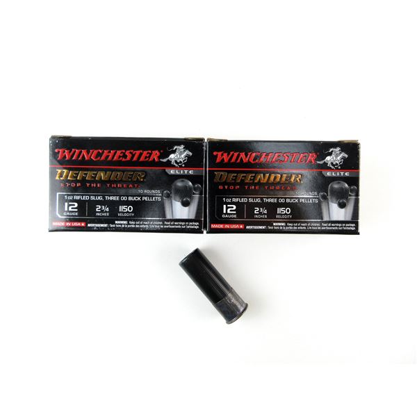 WINCHESTER DEFENDER 12 GAUGE 2 3/4" SHOT SHELL AMMO LOT