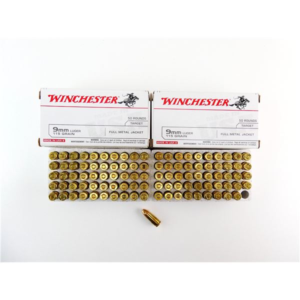 WINCHESTER 9MM LUGER AMMO LOT