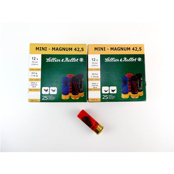 SELLIER & BELLOT 12 GAUGE 2 3/4"" MAGNUM SHOT SHELL AMMO LOT