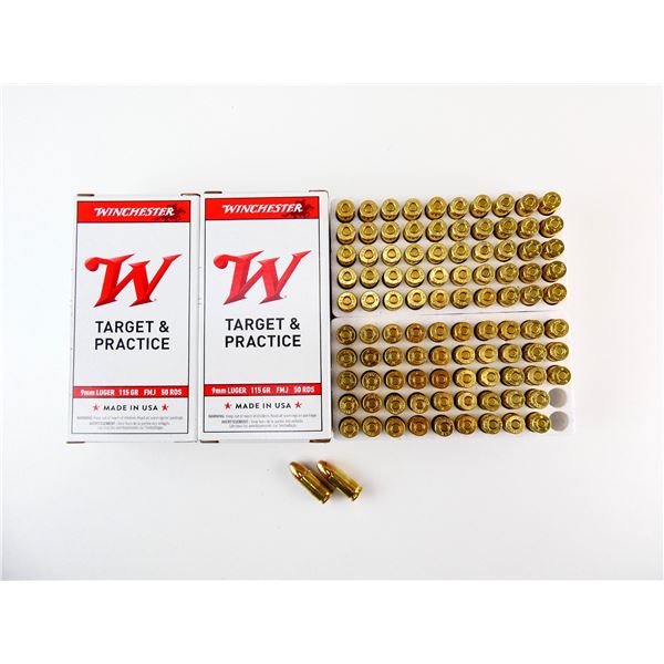 ASSORTED WINCHESTER 9MM LUGER AMMO LOT