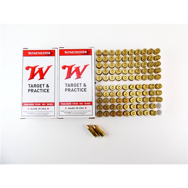ASSORTED WINCHESTER 9MM LUGER AMMO LOT