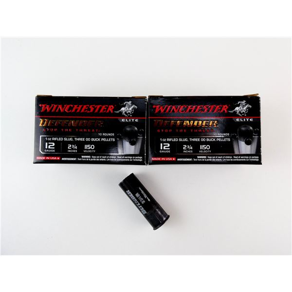 WINCHESTER DEFENDER 12 GAUGE 2 3/4" SHOT SHELL AMMO LOT