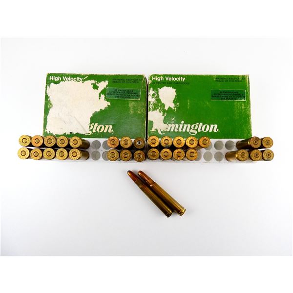 ASSORTED REMINGTON .375 H&H MAGNUM AMMO AND NON-PRIMED BRASS CASES LOT