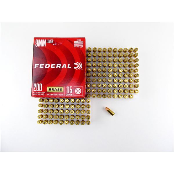 FEDERAL 9MM LUGER AMMO LOT