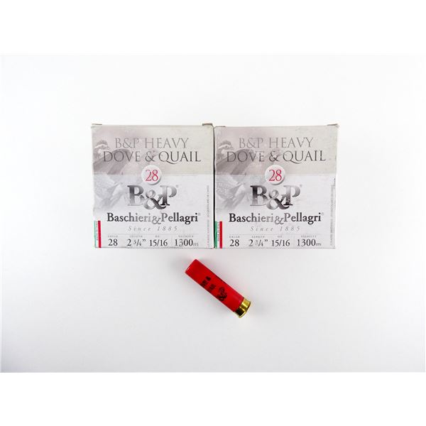 BASCHIERI & PELLAGRI 28 GAUGE 2 3/4" SHOT SHELL AMMO LOT