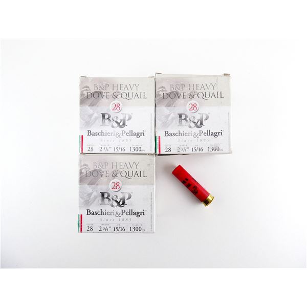BASCHIERI & PELLAGRI 28 GAUGE 2 3/4" SHOT SHELL AMMO LOT