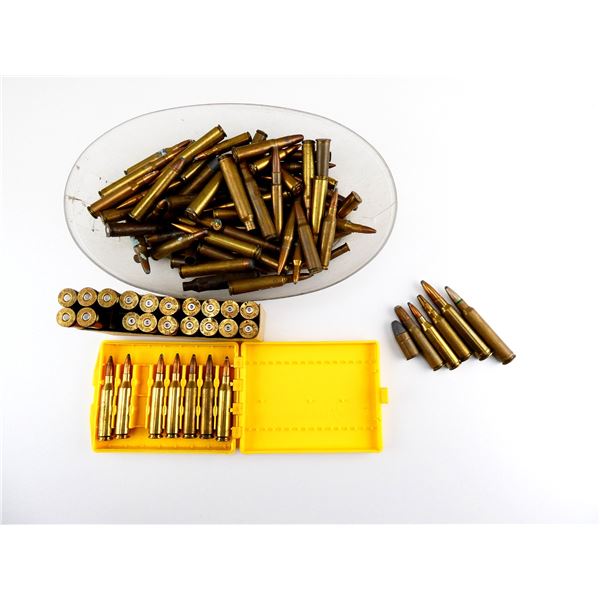 ASSORTED AMMO / BLANKS / DUMMY AND NON-PRIMED BRASS CASE LOT