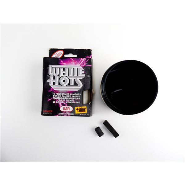 IMR WHITE HOTS PREFORMED CHARGES FOR .50 CALIBER IN-LINE MUZZLELOADING RIFLES ETC. LOT