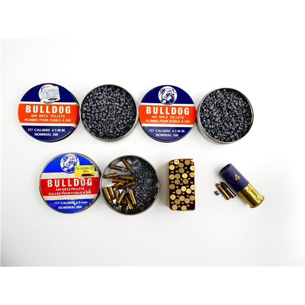 ASSORTED AMMO AND .177 CALIBER PELLETS LOT