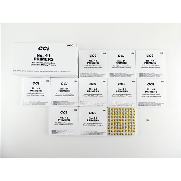 CCI NO.41 SMALL RIFLE MILITARY PRIMERS FOR 5.56 AMMUNITION LOT