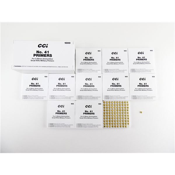 CCI NO.41 SMALL RIFLE MILITARY PRIMERS FOR 5.56 AMMUNITION LOT