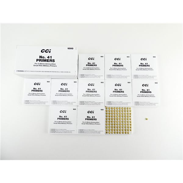 CCI NO.41 SMALL RIFLE MILITARY PRIMERS FOR 5.56 AMMUNITION LOT