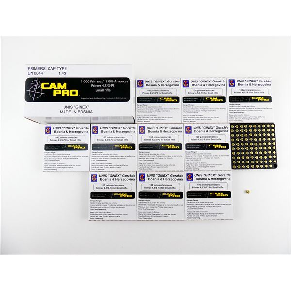 CAM PRO NO 4,5/3-P3 SMALL RIFLE PRIMERS LOT